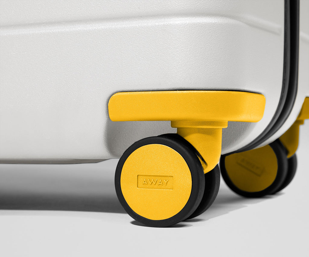 Away Custom Checked Wheel Set Suitcase - Marigold Yellow
