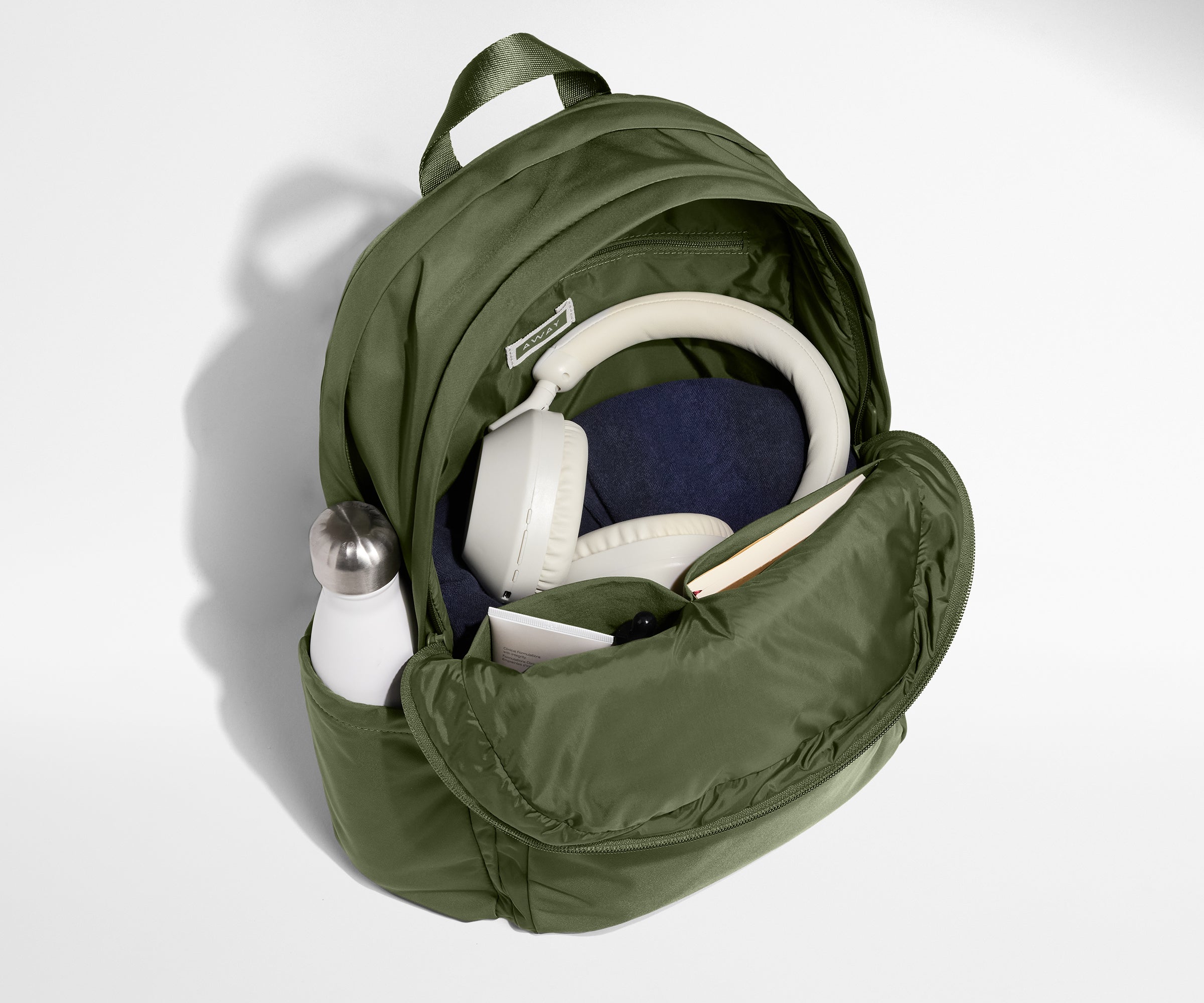 Away Large Featherlight Backpack in Olive Green