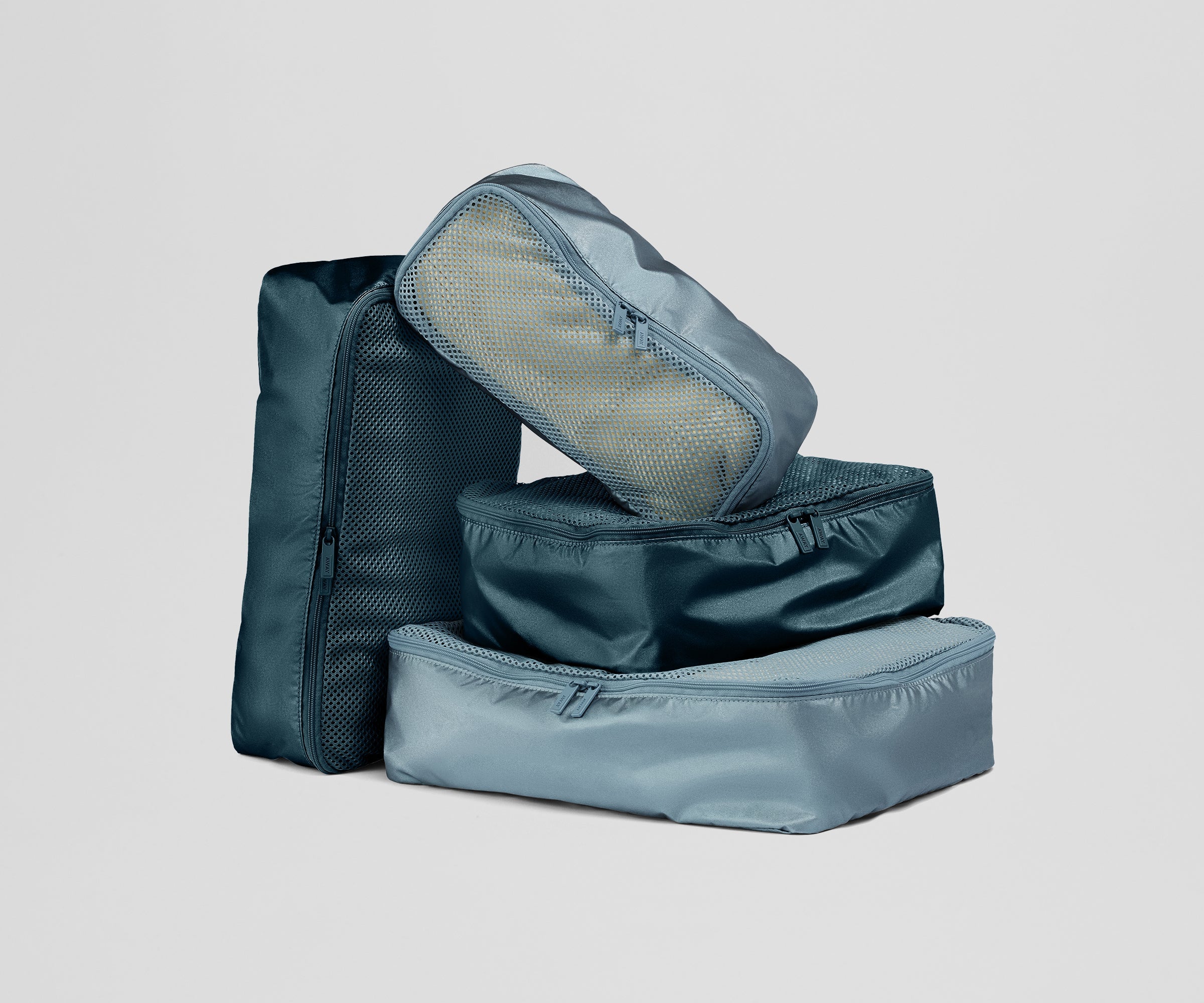 Away Insider Packing Cubes (Set of 4) in Stormy Teal & Arctic Blue