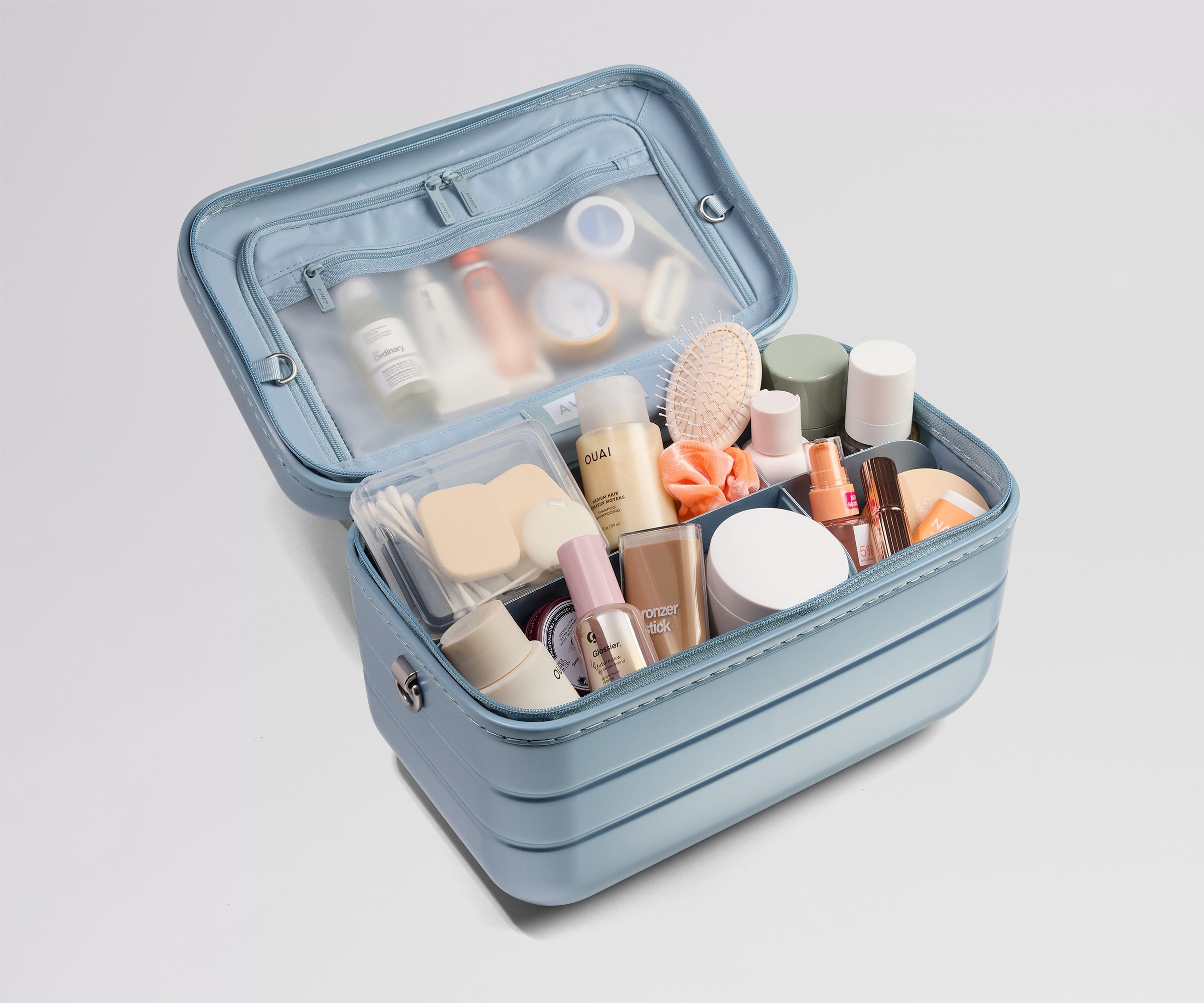 Away The Train Case Suitcase - Arctic Blue