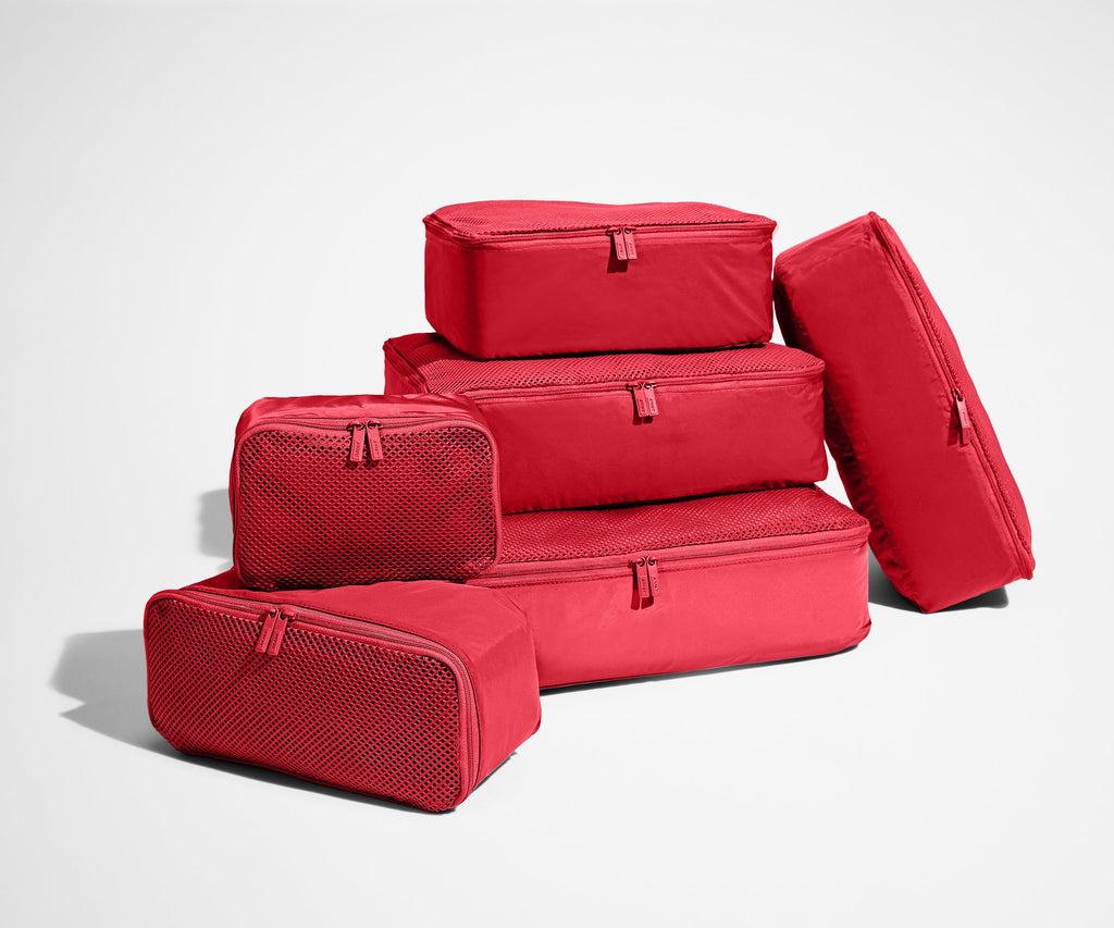 Away Insider Packing Cubes (Set of 6) in Cherry Red
