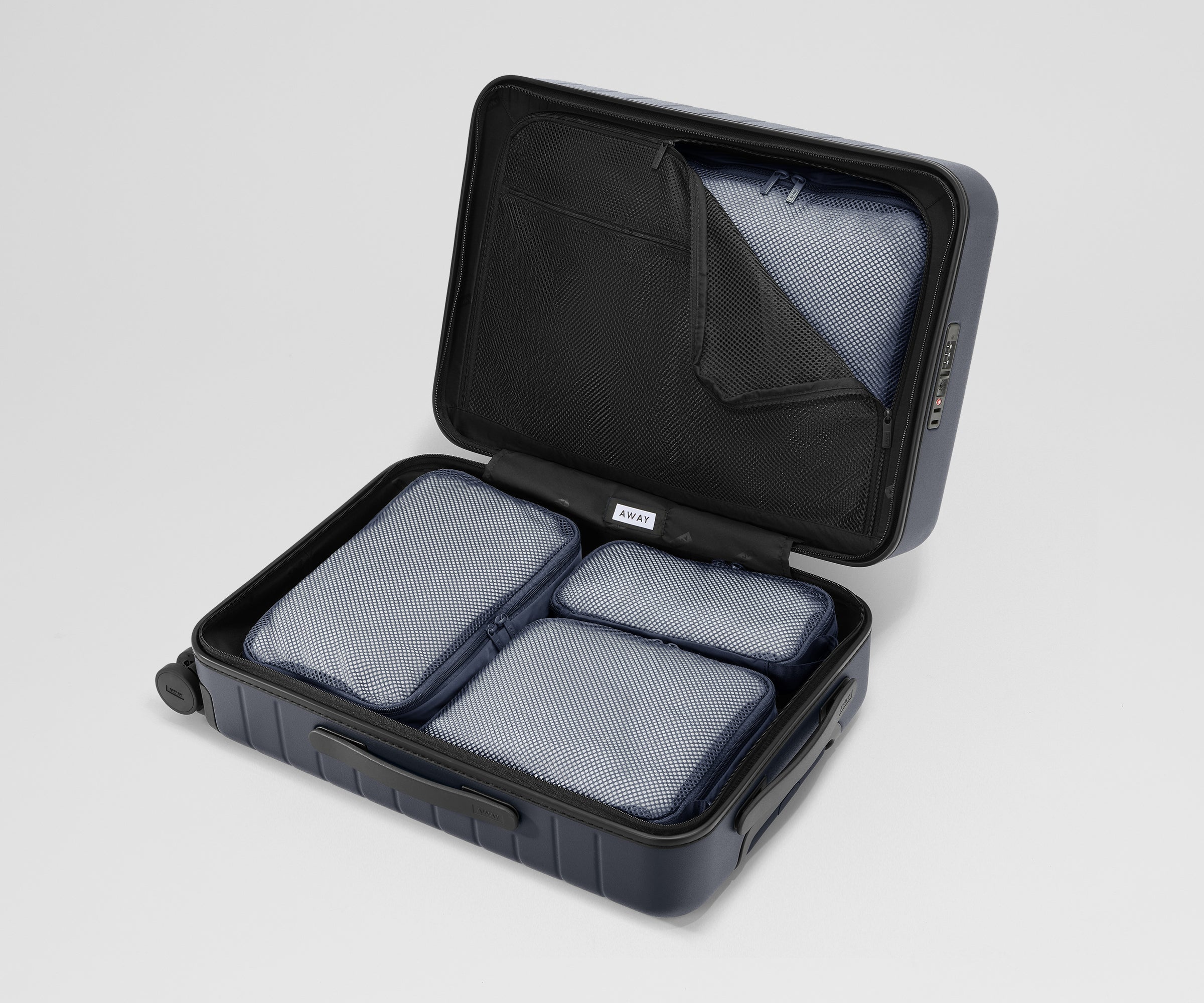 Away Compression Packing Cubes in Navy Blue