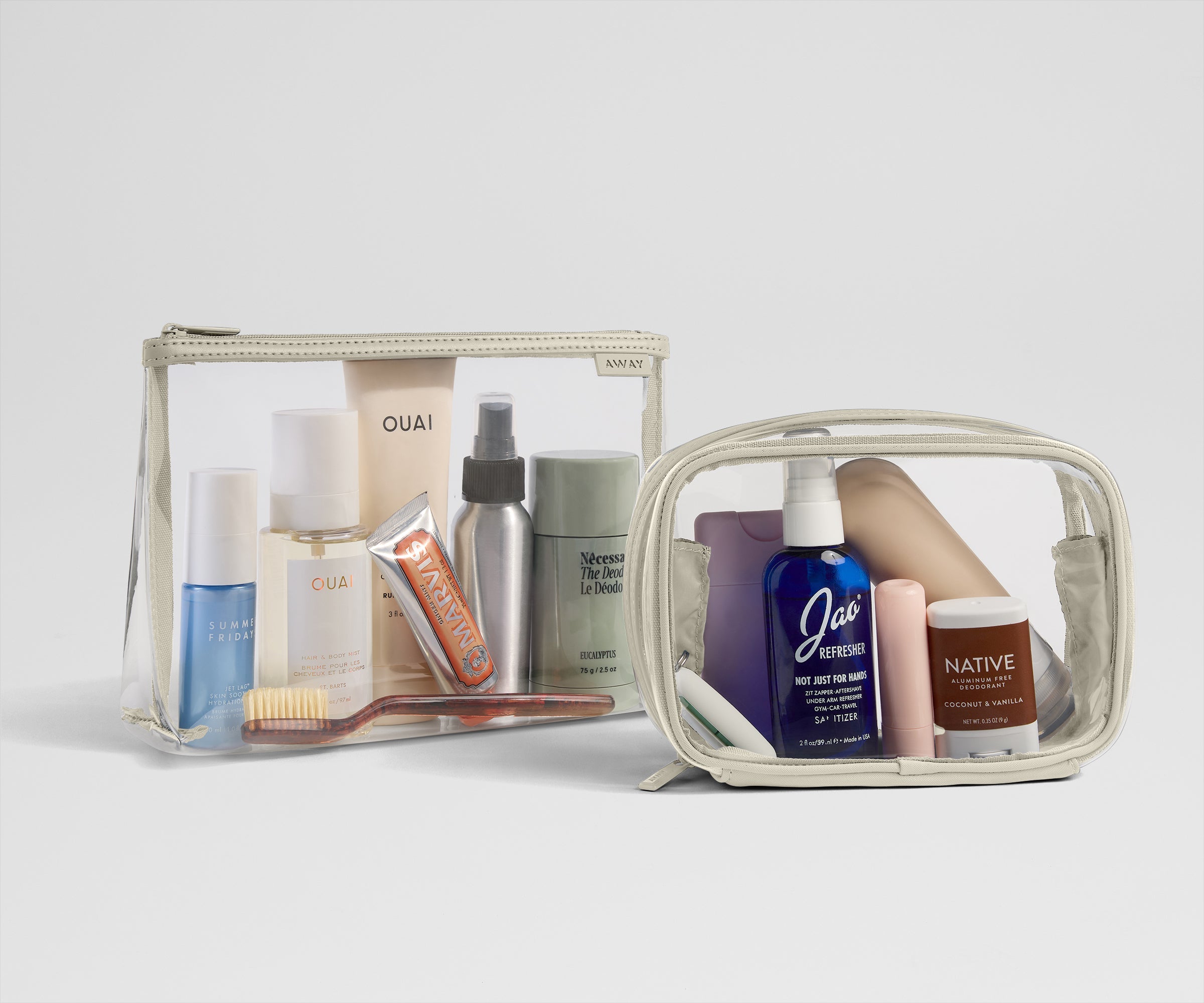Away Clear Pouch Set Tote Bag - Salt White