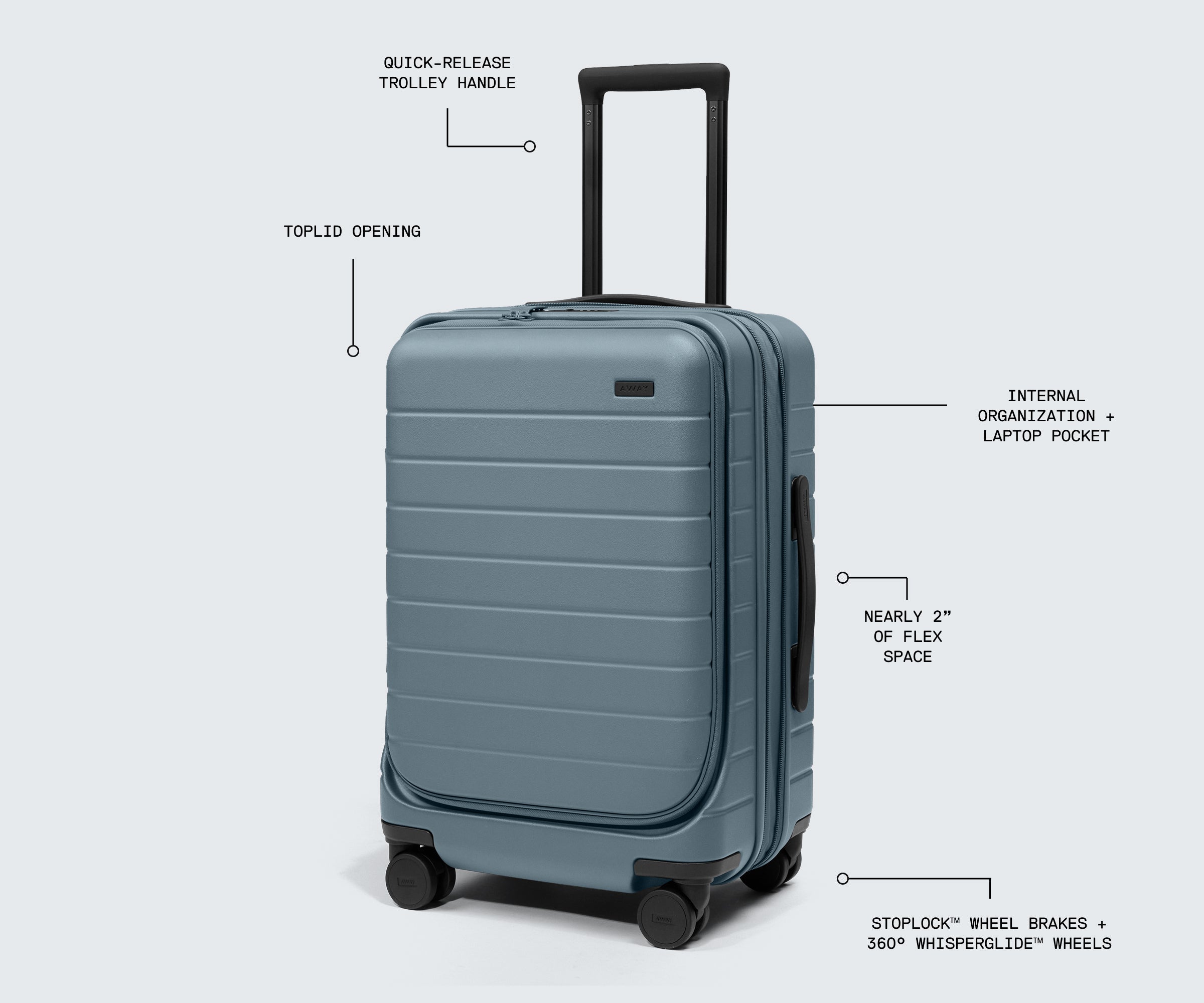 Away Topside Carry-On Suitcase - Olive Green