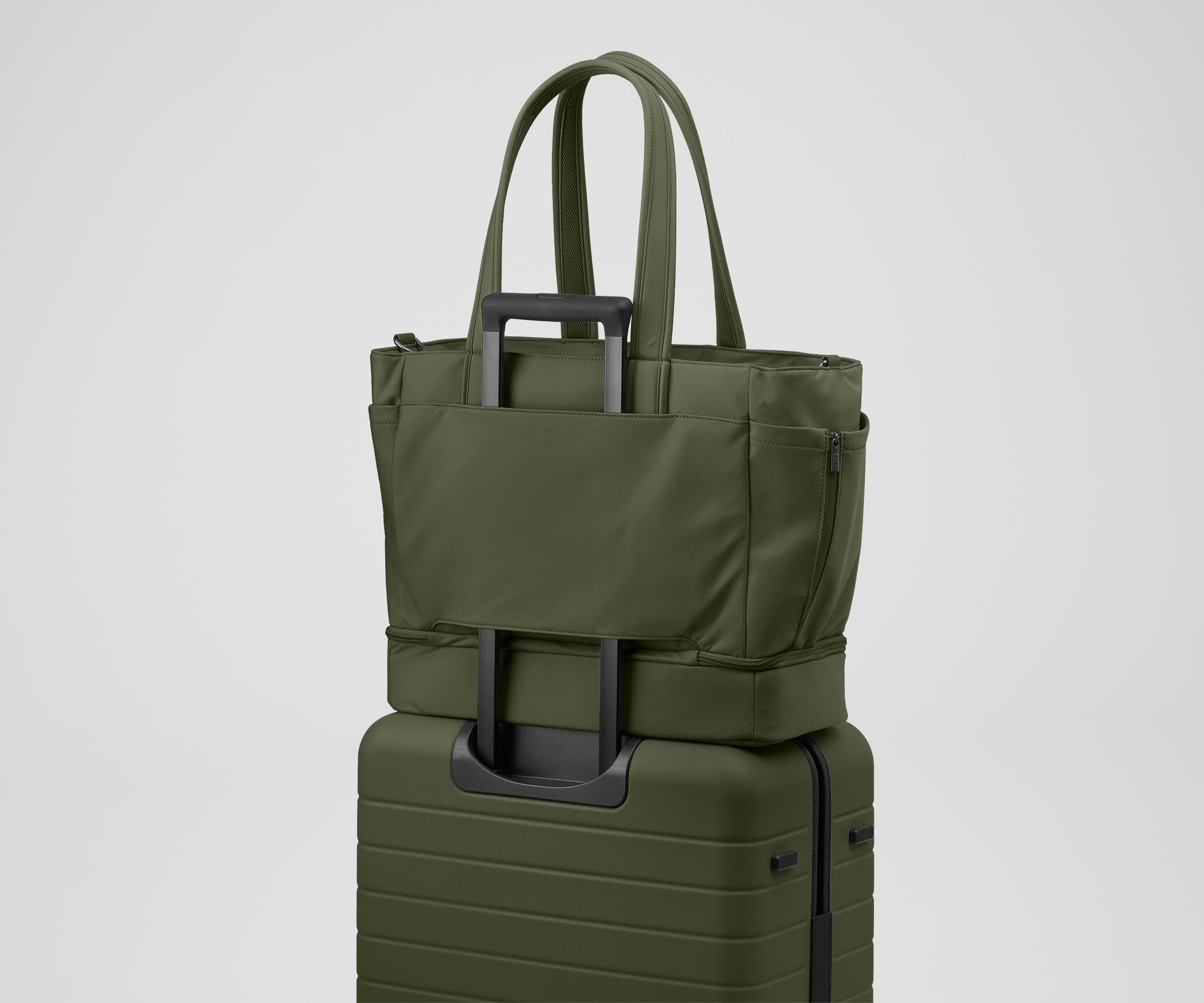 Away The Double Diaper Tote Diaper Bag - Olive Green