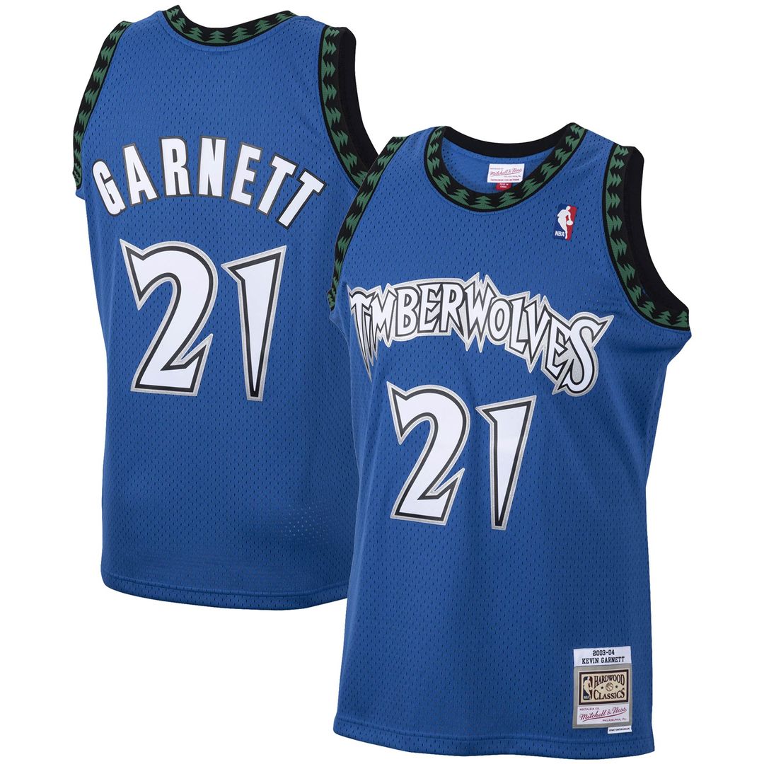 Kevin Garnett Minnesota Timberwolves Mitchell & Ness 2003/04 Hardwood Classics Swingman Jersey - Blue